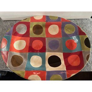 Pier 1 Retired Urban Dots Platter 16 by 12.5 #744